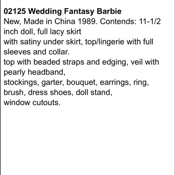 Vintage 1989 Mattel Wedding Fantasy Barbie NRFBNIB - Picture 7 of 11